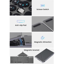 Riff KF86 Universal Folding Bluetooth Keyboard with Touchpad + Front Stand for Windows / Android / iOS / Mac OS / Smart Riff KF86 Universal Folding Bluetooth Keyboard with Touchpad + Front Stand for Windows / Android / iOS / Mac OS / Smart