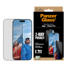 PanzerGlass ® 2-Way Privacy Screen Protector iPhone 17 Pro , Ultra-Wide Fit w. EasyAligner