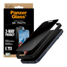 PanzerGlass ® 2-Way Privacy Screen Protector iPhone 17 Pro , Ultra-Wide Fit w. EasyAligner