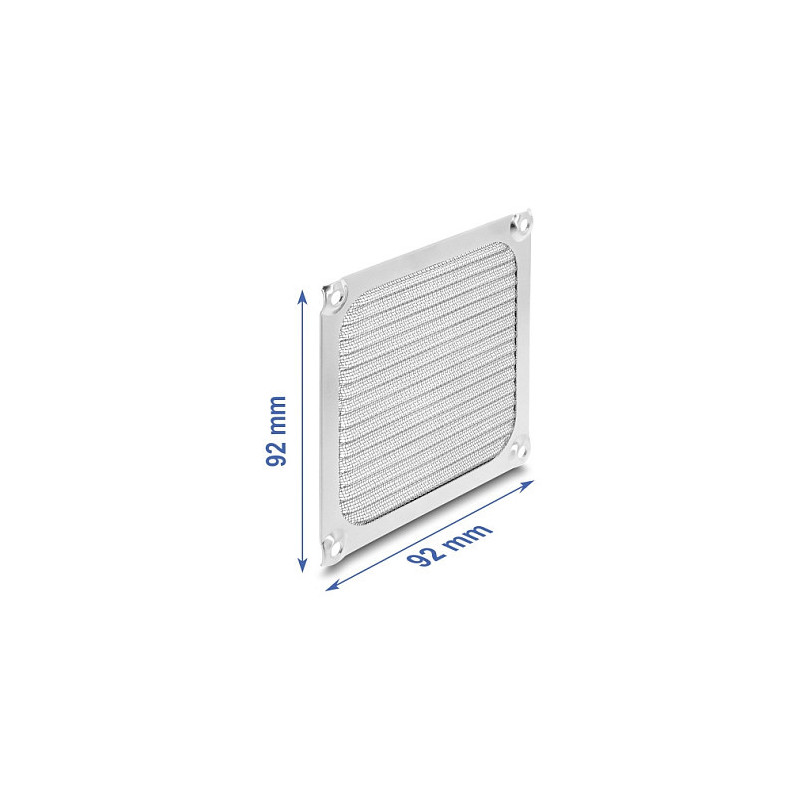 Delock fan grille 92 x 92 mm aluminum - fan dust filter with stainless steel filter fabric
