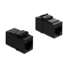 Delock Keystone module coupler RJ14 female to RJ14 female Cat.3 plastic black