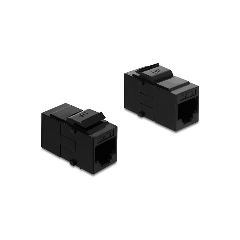 Delock Keystone module coupler RJ14 female to RJ14 female Cat.3 plastic black