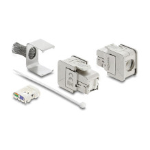 Delock Keystone module RJ45 socket to LSA Cat.6A shielded with braided shielding, tool-free Delock Keystone module RJ45 socket to LSA Cat.6A shielded with braided shielding, tool-free
