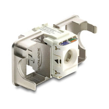 Delock Keystone Modul RJ45 Buchse zu LSA Cat.6A geschirmt su Abschirmgeflecht werkzeugfrei Delock Keystone Modul RJ45 Buchse zu LSA Cat.6A geschirmt su Abschirmgeflecht werkzeugfrei