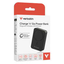 Verbatim Wireless Powerbank Charge 'n' Go 20.000mAh (schwarz, Qi, PD 3.0, Quick Charge 3.0) Verbatim Wireless Powerbank Charge 'n' Go 20.000mAh (schwarz, Qi, PD 3.0, Quick Charge 3.0)