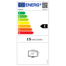 Philips B Line 222B1TFL / 00 - 54.6 cm (21.5 Zoll) - 400 cd / m² - Full HD - LED - 16:9 - 1920 x 1080 Pixel