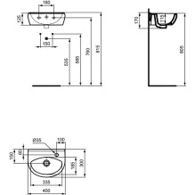 Washbasin Vidima Ulysse, 30 cm x 40 cm x 17 cm Washbasin Vidima Ulysse, 30 cm x 40 cm x 17 cm