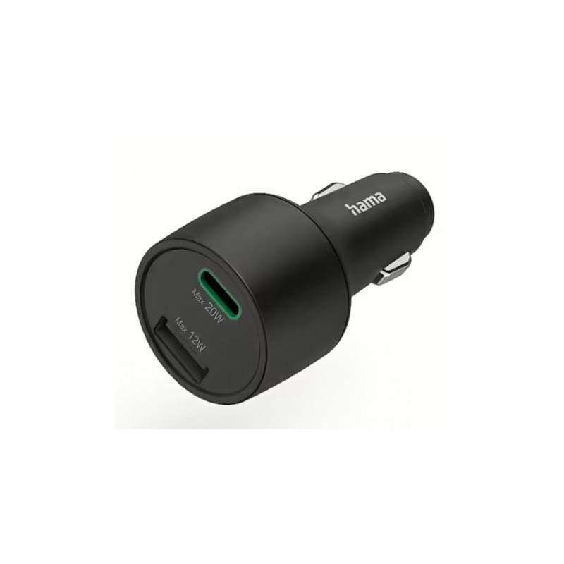 Hama 201690 automobilinis įkroviklis USB-C / USB-A 30W juodas