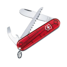 Vaikiškas peilis - Victorinox Kids Swiss Army Knife My First Victorinox, 7 Functions, Raudona Skaidri Vaikiškas peilis - Victorinox Kids Swiss Army Knife My First Victorinox, 7 Functions, Raudona Skaidri