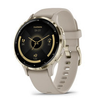 Garmin Venu 3S 3.05 cm (1.2") AMOLED Digital 390 x 390 pixels Touchscreen Gold Grey Wi-Fi GPS (satellite) 010-02785