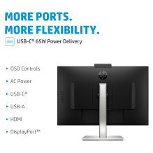 HP E serijos E27m G4 QHD USB-C konferencijų monitorius kompiuterio monitorius