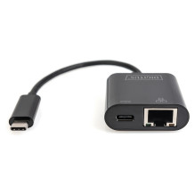 DIGITUS USB Type-C Gigabit Ethernet Adapter, PD Support. DIGITUS USB Type-C Gigabit Ethernet Adapter, PD Support.