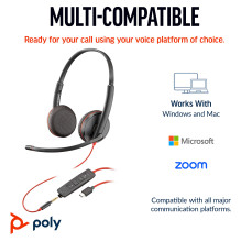 HP Poly Blackwire 3225 Stereo USB-C Headset +3.5mm Plug +USB-C / A Adapter HP Poly Blackwire 3225 Stereo USB-C Headset +3.5mm Plug +USB-C / A Adapter