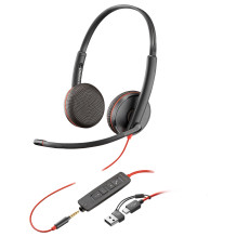 HP Poly Blackwire 3225 stereo USB-C ausinės + 3,5 mm kištukas + USB-C / A adapteris