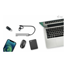 D I-TEC USB-A / USB-C 4 PRIEVADŲ ŠAKOTUVAS D I-TEC USB-A / USB-C 4 PRIEVADŲ ŠAKOTUVAS