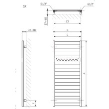 Water towel dryer Terma Vivo, black, 500 mm x 910 mm Water towel dryer Terma Vivo, black, 500 mm x 910 mm