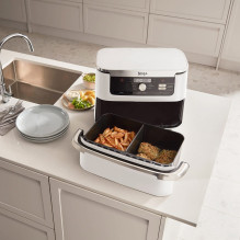Ninja AF500EUWH gruzdintuvė Dviguba 10,4 l Atskirai pastatoma 2470 W Karšto oro gruzdintuvė Sidabrinė, Balta