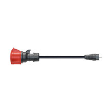 go-e Adapter fr Gemini flex 22 kW, CEE rot Drehstrom 32A Haushaltssteckdose (schwarz, 30cm)