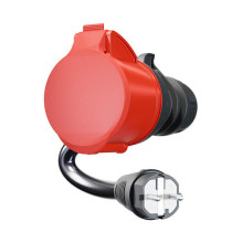 go-e Adapter fr Gemini flex 22 kW, CEE rot Drehstrom 32A Haushaltssteckdose (schwarz, 30cm)