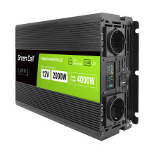 Green Cell Przetwornica napicia PowerInverter LCD 12 V 2000W / 40000W Przetwornica samochodowa z wywietlaczem - czysty s Green Cell Przetwornica napicia PowerInverter LCD 12 V 2000W / 40000W Przetwornica samochodowa z wywietlaczem - czysty s