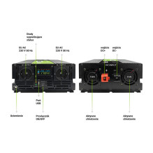 Green Cell PowerInverter LCD 12V 2000W / 40000W Car Inverter with Display - Pure Sine Power Adapter / Inverter Green Cell PowerInverter LCD 12V 2000W / 40000W Car Inverter with Display - Pure Sine Power Adapter / Inverter