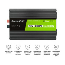 Green Cell PowerInverter LCD 12V 2000W / 40000W Car Inverter with Display - Pure Sine Power Adapter / Inverter Green Cell PowerInverter LCD 12V 2000W / 40000W Car Inverter with Display - Pure Sine Power Adapter / Inverter