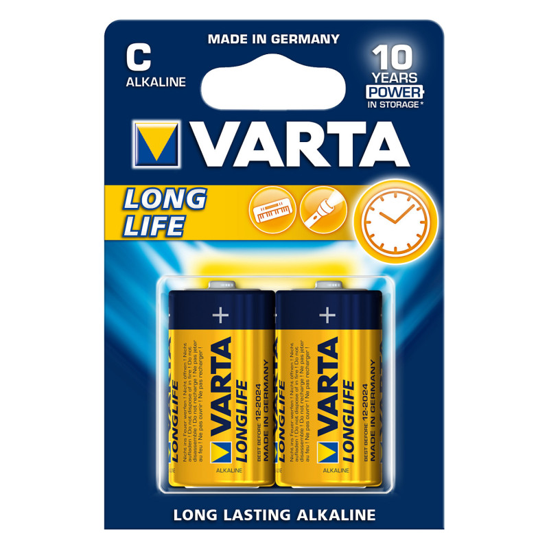 C baterija (LR14) 1.5V *Varta* Ilgaamžiškumas – 2-Pack