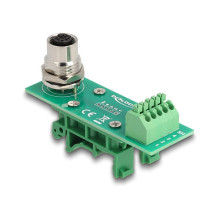 Delock M12 Apsaugos modulis Adapteris A-kodiert 4 Pin Buchse zu 5 Pin terminalblock für Hutschiene Delock M12 Apsaugos modulis Adapteris A-kodiert 4 Pin Buchse zu 5 Pin terminalblock für Hutschiene
