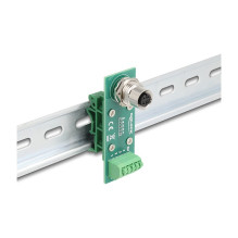 Delock M12 Apsaugos modulis Adapteris A-kodiert 4 Pin Buchse zu 5 Pin terminalblock für Hutschiene Delock M12 Apsaugos modulis Adapteris A-kodiert 4 Pin Buchse zu 5 Pin terminalblock für Hutschiene