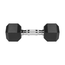 Fitneso įranga - Rebel Active hanteliai 2x7 kg guma padengti juodi Fitneso įranga - Rebel Active hanteliai 2x7 kg guma padengti juodi