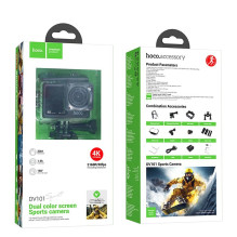 Sportinė kamera Hoco su dviem ekranais 1,3" + 2" 4K / 30 kadrų per sekundę DV101 juoda Sportinė kamera Hoco su dviem ekranais 1,3" + 2" 4K / 30 kadrų per sekundę DV101 juoda