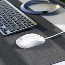 Laidinė pelė Hoco USB A 1600 dpi GM13 balta Laidinė pelė Hoco USB A 1600 dpi GM13 balta