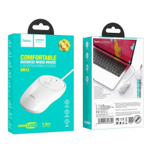 Laidinė pelė Hoco USB A 1600 dpi GM13 balta Laidinė pelė Hoco USB A 1600 dpi GM13 balta