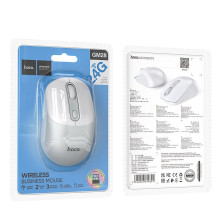 Belaidė pelė Hoco 2,4G 1600 dpi GM28 balta pilka