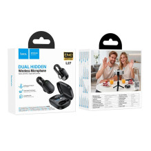 Belaidis prisegamas mikrofonas USB C Hoco L27 juodas Belaidis prisegamas mikrofonas USB C Hoco L27 juodas