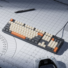 Laidinė QWERTY klaviatūra Hoco GM61 trijų spalvų (balta, pilka, oranžinė)