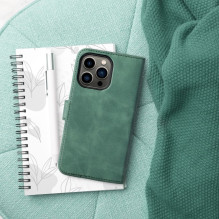 iPhone 13 MINI atverčiamas dėklas „Tender Book“, žalias iPhone 13 MINI atverčiamas dėklas „Tender Book“, žalias
