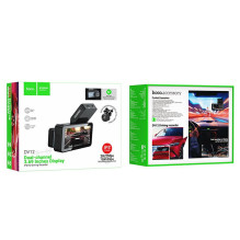 Automobilio vaizdo registratorius Hoco su 3,69" 2K ekranu + galine kamera 720P / 25 kadrais per sekundę GPS DV12 si