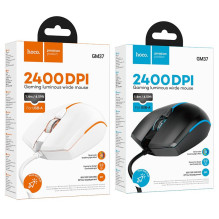 Laidinė žaidimų pelė Hoco USB A 2400 dpi GM37 balta