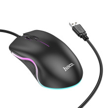 Wire gaming mouse Hoco USB A 1000 dpi with flashing light GM19 black Wire gaming mouse Hoco USB A 1000 dpi with flashing light GM19 black