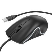 Laidinė žaidimų pelė Hoco USB A 1000 dpi su mirksinčia lempute GM19 juoda Laidinė žaidimų pelė Hoco USB A 1000 dpi su mirksinčia lempute GM19 juoda