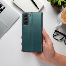 Atverčiamas dėklas, skirtas „Samsung A27 Smart Magneto“, tamsiai žalias