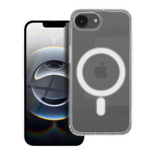 „iPhone 16e“ (SE 4 2025) dėklas su skaidriu „Mag“ dangteliu (MID), suderinamas su „MagSafe“ permatomu dėklu.