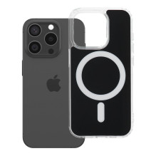„iPhone 15 PRO“ skaidrus „Fusion Mag Cover“ dėklas, suderinamas su „MagSafe“, juodas „iPhone 15 PRO“ skaidrus „Fusion Mag Cover“ dėklas, suderinamas su „MagSafe“, juodas