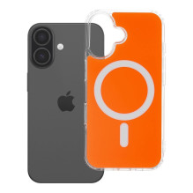 „iPhone 16“ skaidrus „Fusion Mag Cover“ dėklas, suderinamas su „MagSafe Hermes Orange“