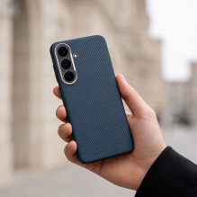 „Samsung A27“ KEVLAR dėklas, suderinamas su „MagSafe“, mėlynas „Samsung A27“ KEVLAR dėklas, suderinamas su „MagSafe“, mėlynas