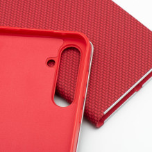 Flip case for Samsung A51 Luna Book Carbon red