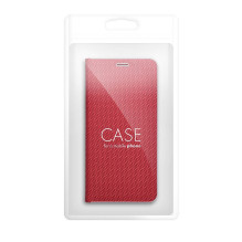 Atverčiamas dėklas, skirtas Samsung A51 Luna Book, anglies pluošto, raudonas