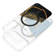 „iPhone 15“ dėklas, auksinis, suderinamas su „MagSafe“ ir juodas „iPhone 15“ dėklas, auksinis, suderinamas su „MagSafe“ ir juodas