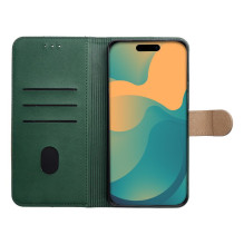 Atverčiamas dėklas, skirtas Motorola G17 Split Book, žalias ir auksinis Atverčiamas dėklas, skirtas Motorola G17 Split Book, žalias ir auksinis